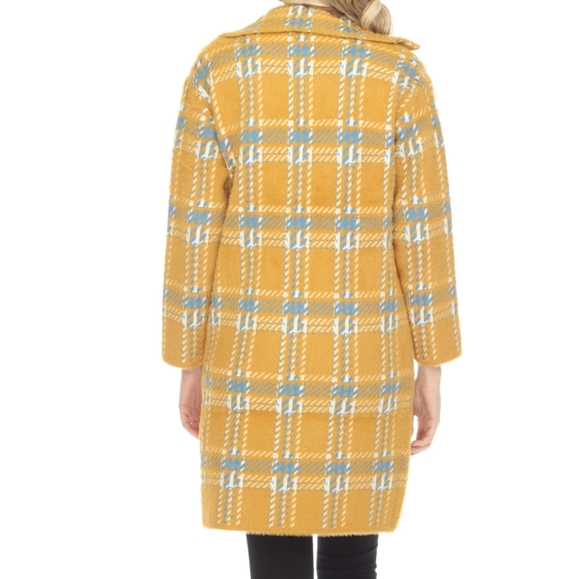 Alison Sheri Amber Combo Plaid Button-Down Coat - Picture 2 of 5